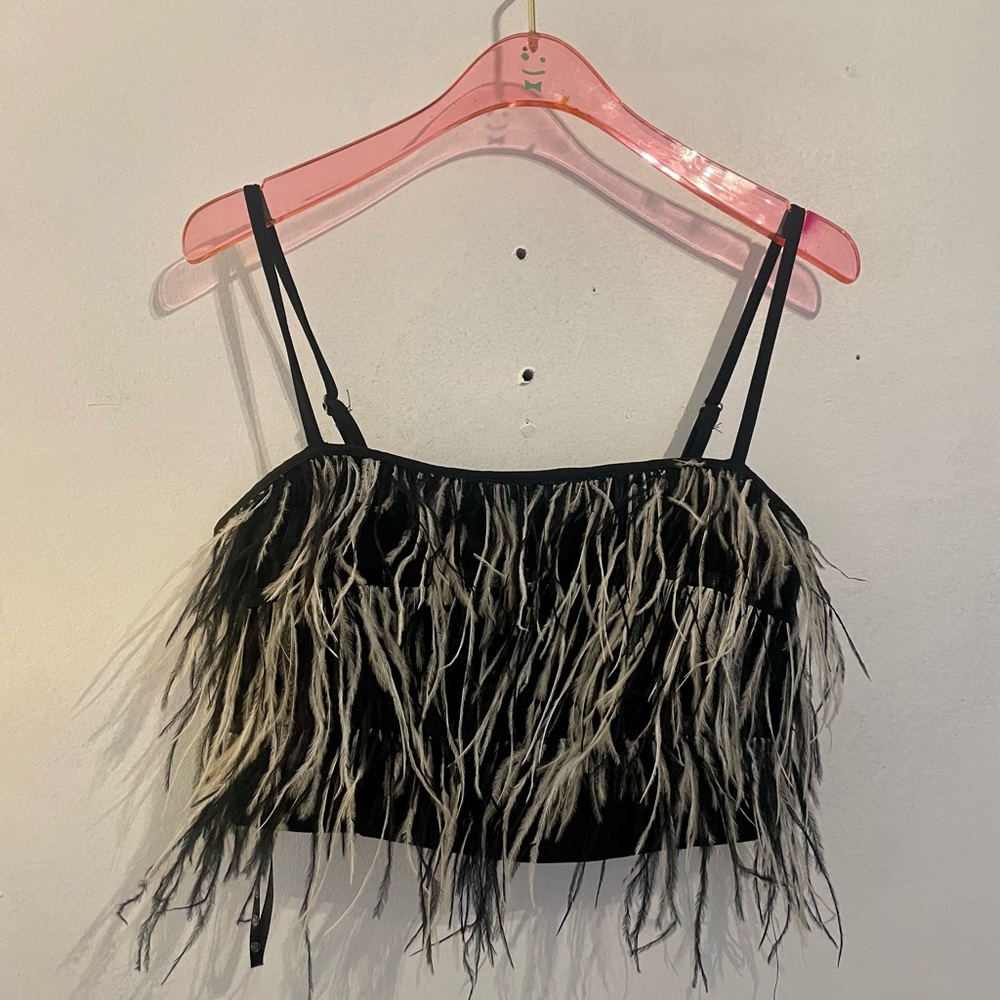 Missguided feather cropped top